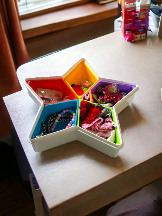 Star Shape 5 Cell Colorful Spice Rack Set with Lid.