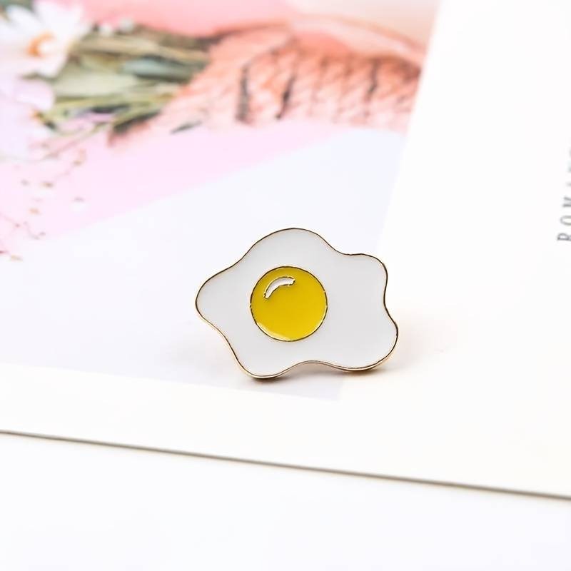 Cute Half Fried Egg Pin Brooch