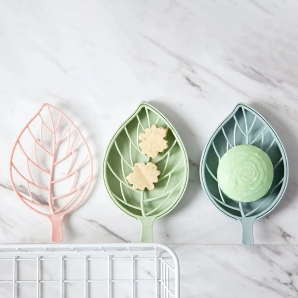 Elegant Double Layer Leaf Shape Soap Box