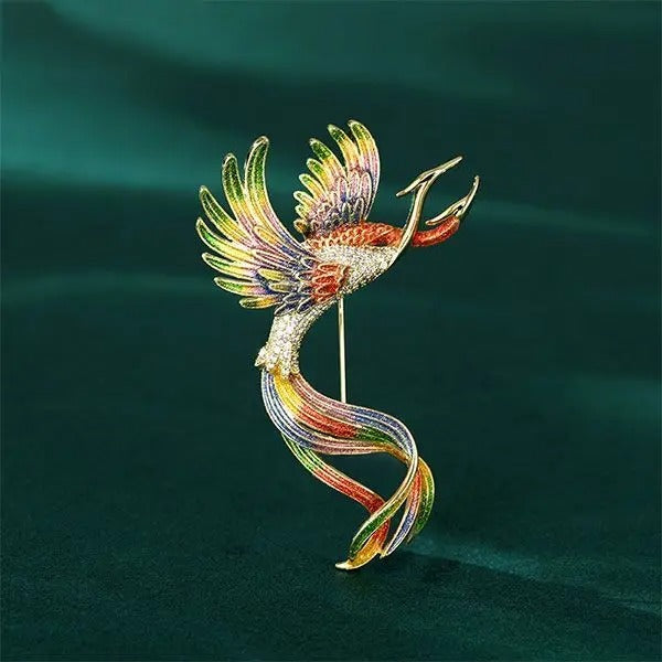 Luxurious Double Headed Phoenix Brooch