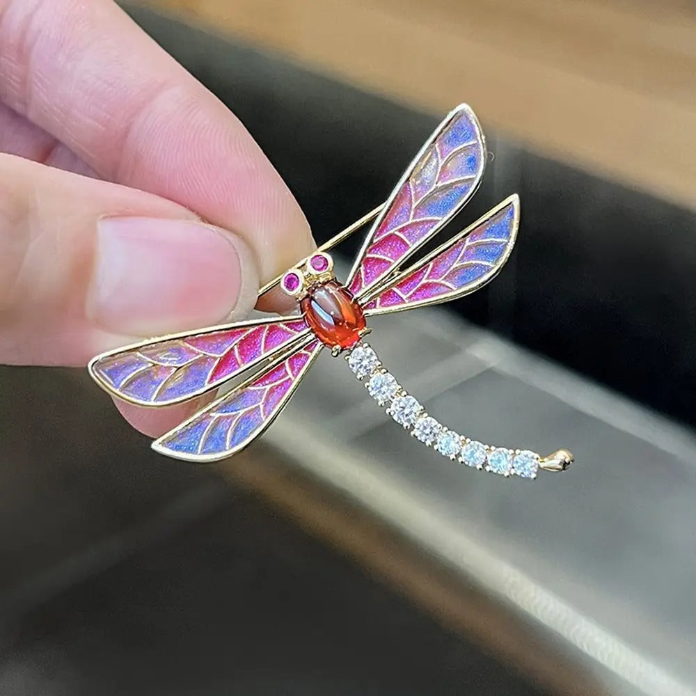 Elegant Dragonfly Crystal Pin Brooch