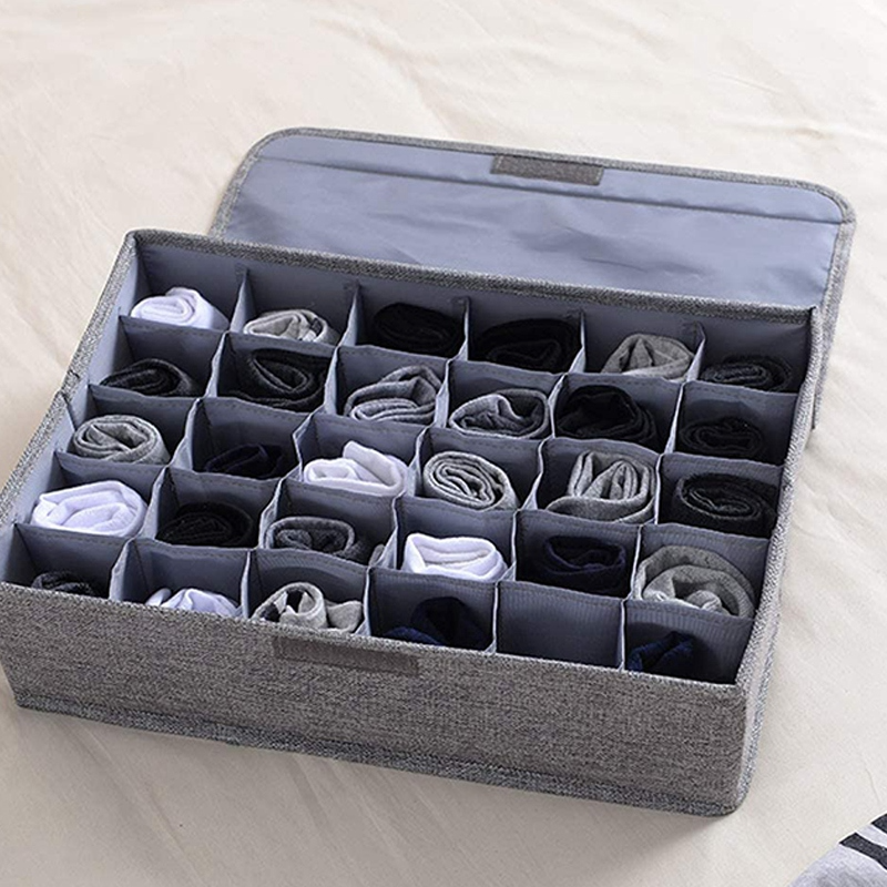 Underwear Socks Storage Organizer With Foldable Closet Drawer Divider.