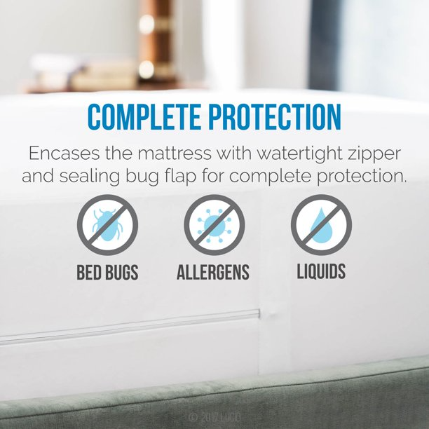 Zippered Encasement Waterproof, Dust Mite Proof, Bed Sheets.