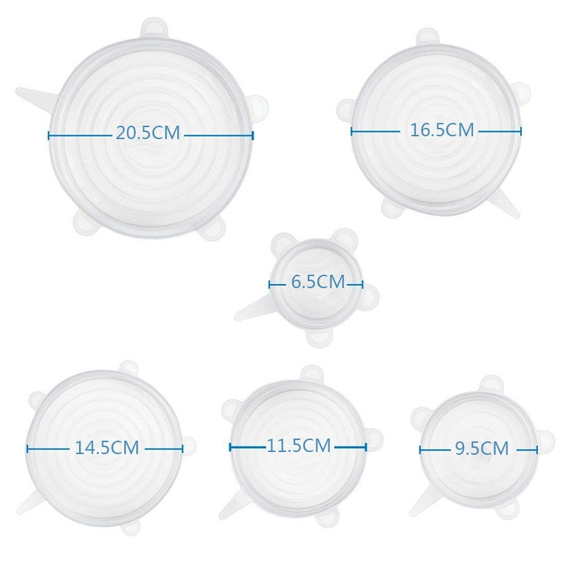 6 Pieces Silicon Lids