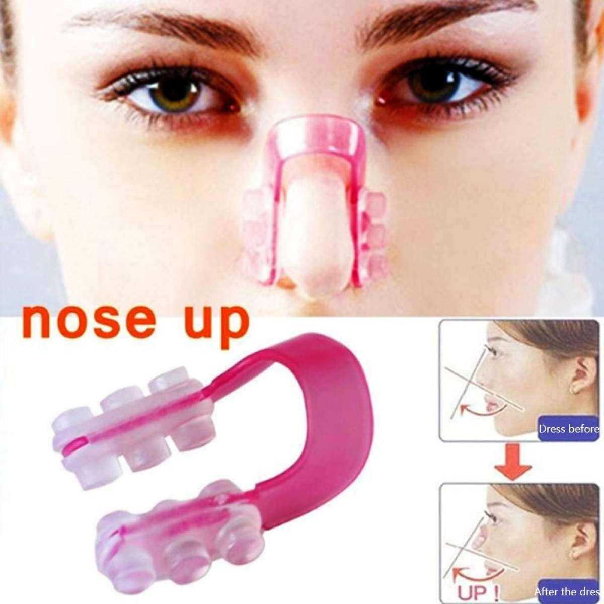 Pack Of 2 Silicone Nose Shaper Lift Up and Lifting Clip Kit Pink