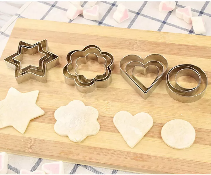 Cookie Cutters Shapes Baking Set12PCS Flower, Round, Heart, Star Shape.