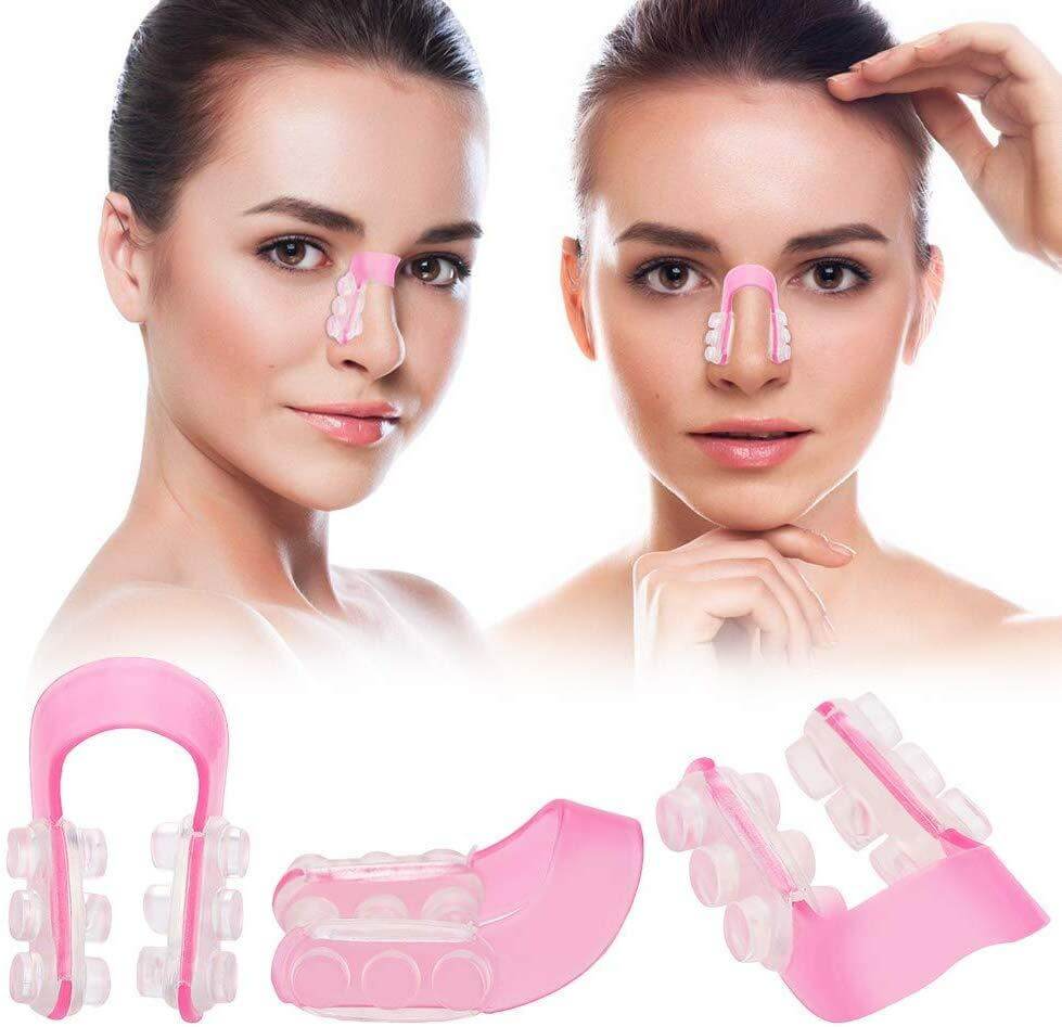 Pack Of 2 Silicone Nose Shaper Lift Up and Lifting Clip Kit Pink