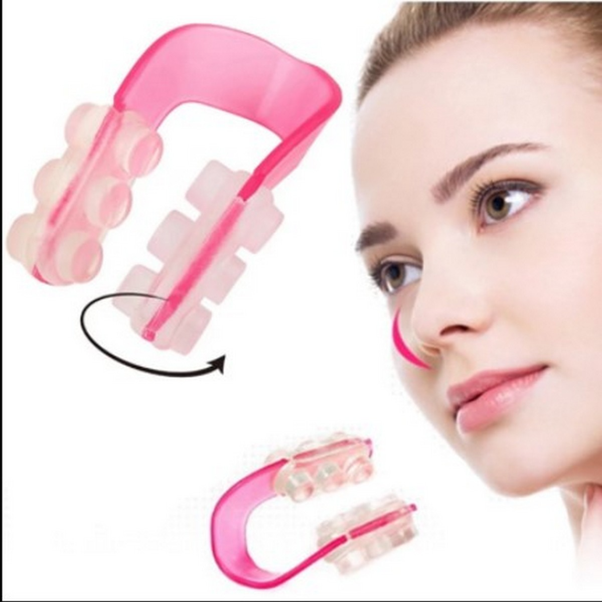 Pack Of 2 Silicone Nose Shaper Lift Up and Lifting Clip Kit Pink