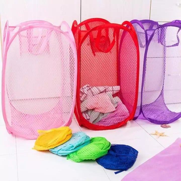 Foldable Storage Net Basket for Laundry and Multipurpose use