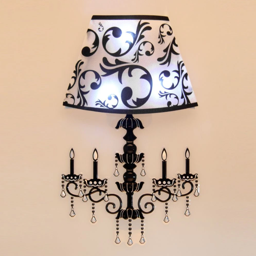 LED Lights Sticker 3D Embellishment Art Lamp Shape Attrdraft For Wall Decor