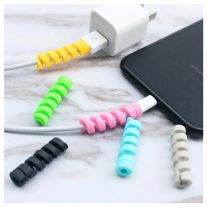 4 Pcs  Spiral Silicone Cable Protectors