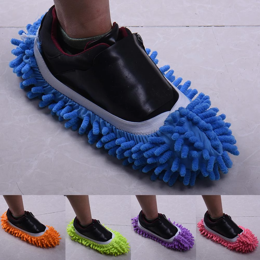 1 Pair Multifunctional Micro Fiber Shoe Covers Clean Slippers