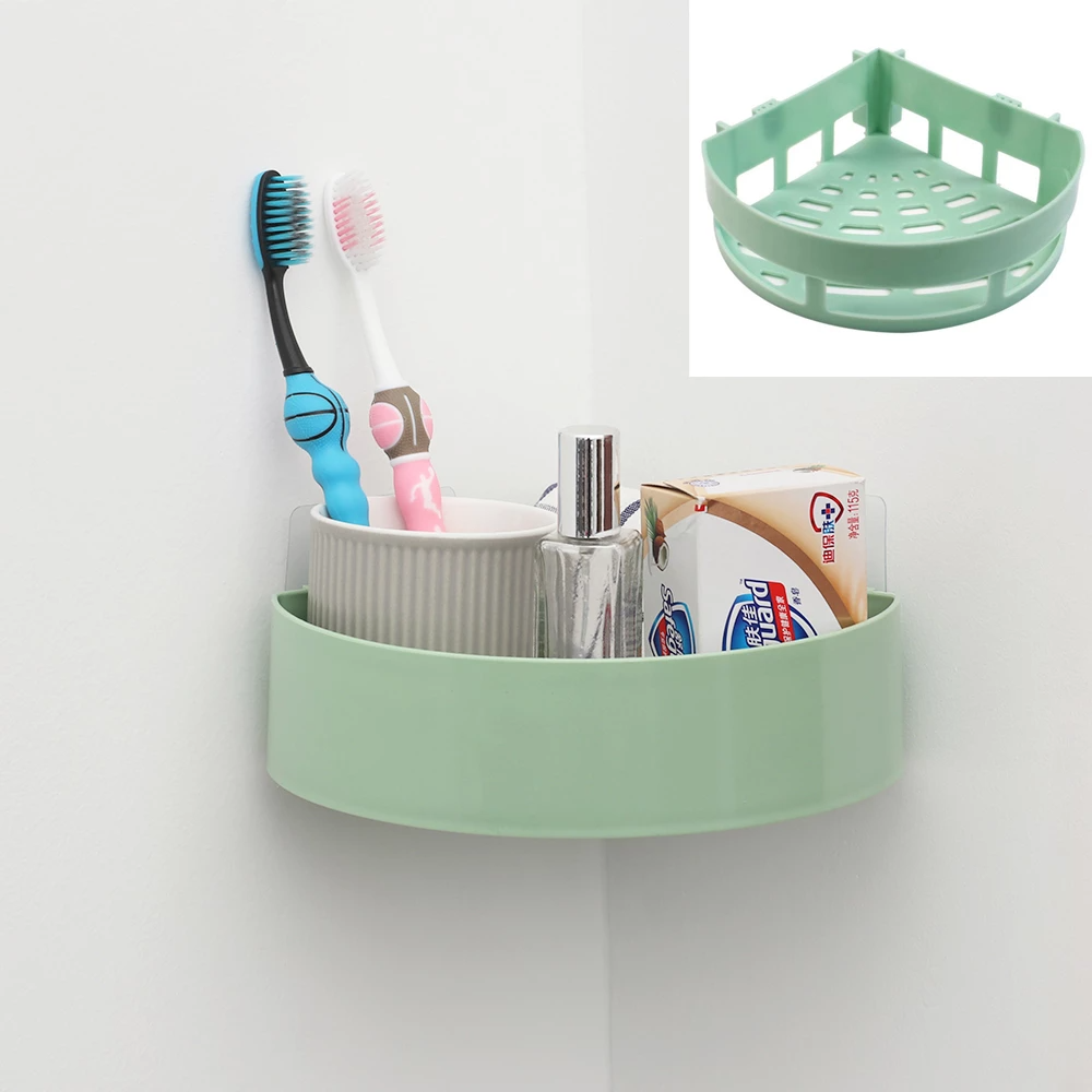 Universal Corner Shelf Storage Rack Wall Mounted Plastic Storage Organizer