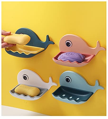 Fish Style Soap Dish, Wall Mount Strong Self-Adhesive