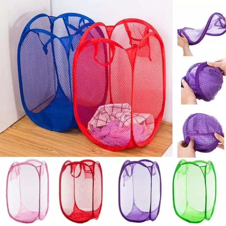 Foldable Storage Net Basket for Laundry and Multipurpose use