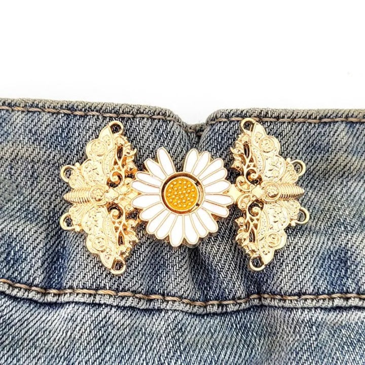 Creative Jeans Sunflower Detachable Waist Tighten Button