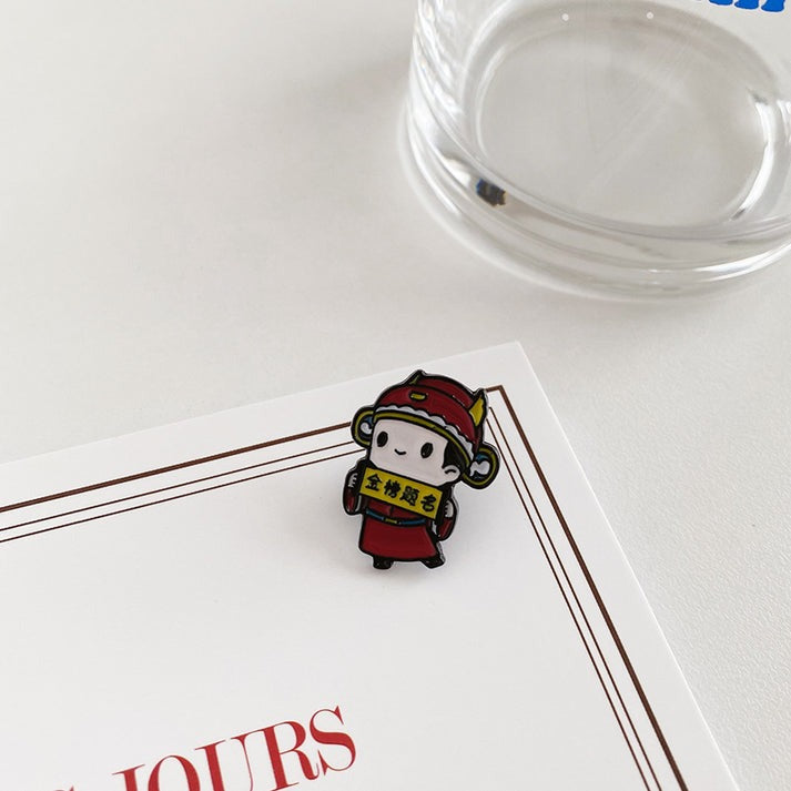 Cute Mini Chinese Soldier Pin Brooch