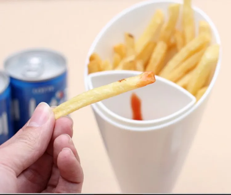 French Fries Dipping Cone Ketchup Salad Cup