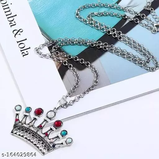 Retro Alloy Crown Necklace