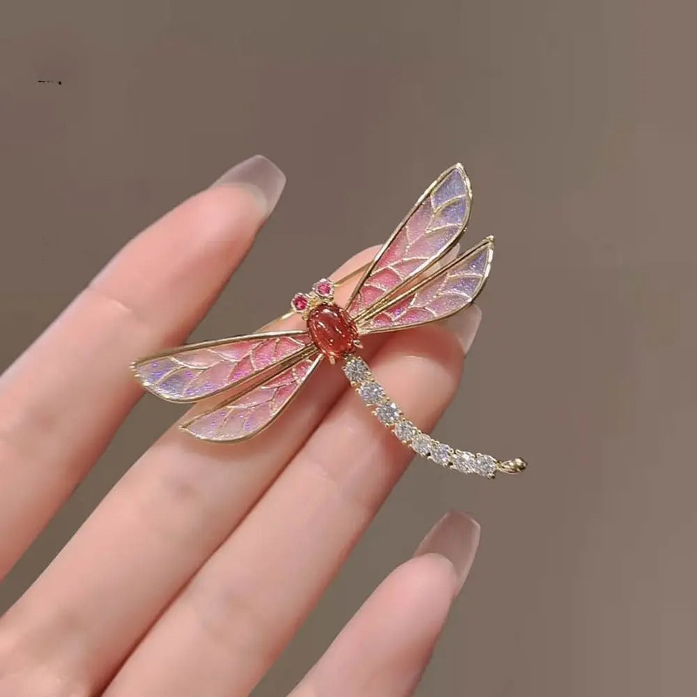 Elegant Dragonfly Crystal Pin Brooch