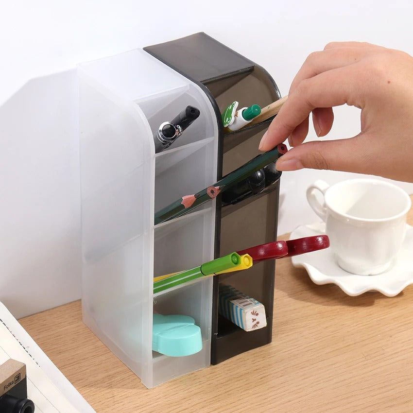 4 Grids Multifunction Desktop Pen Holder
