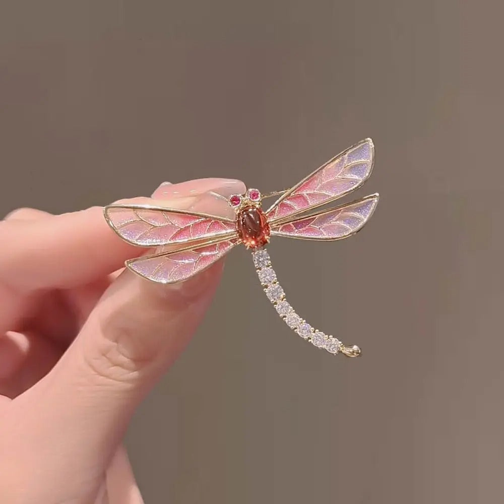 Elegant Dragonfly Crystal Pin Brooch