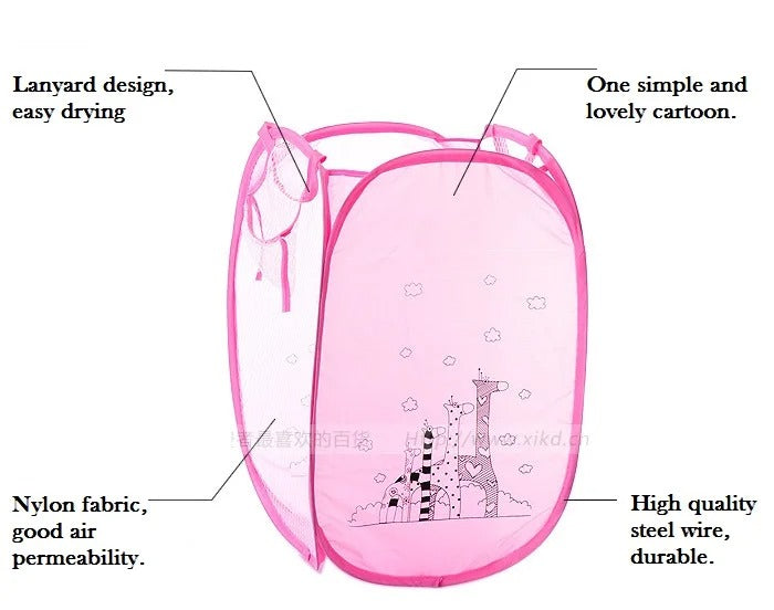 Cartoon Printed Foldable Organizer Basket For Toys & Laundry