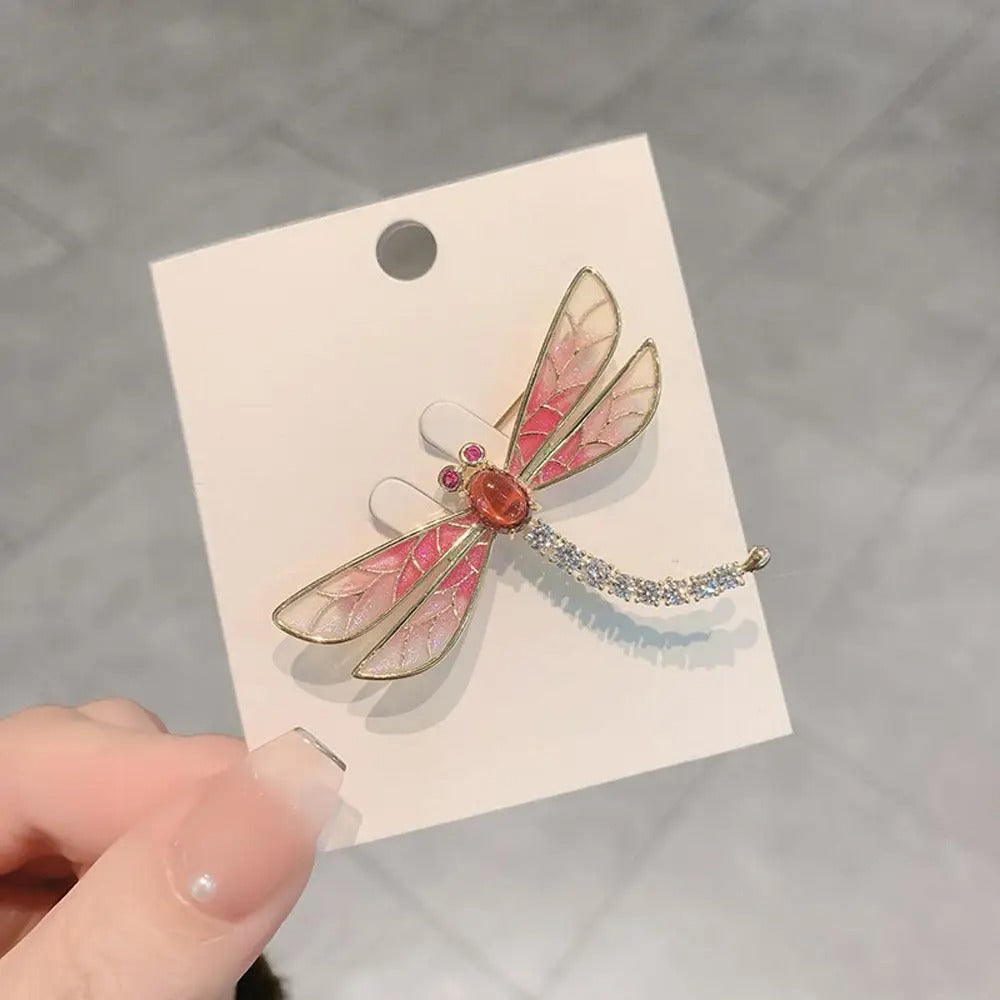 Elegant Dragonfly Crystal Pin Brooch