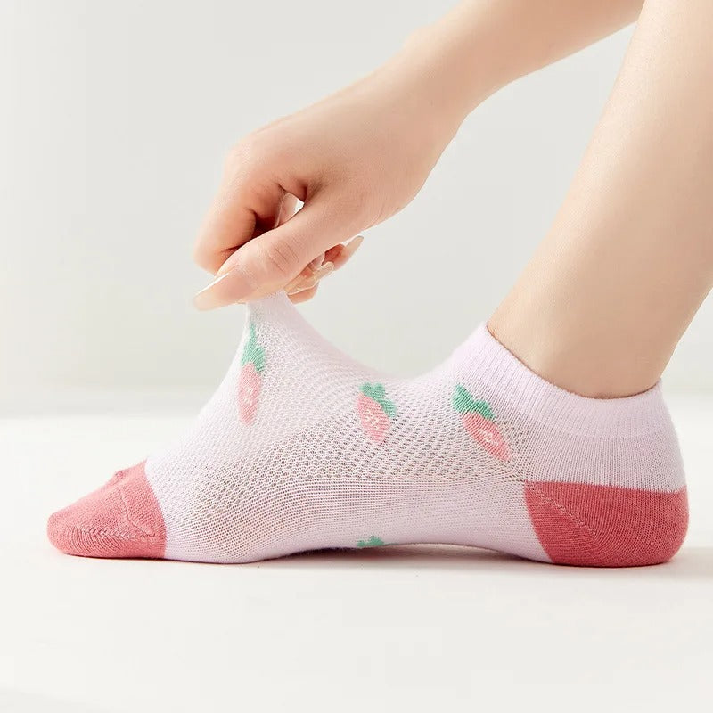 5 Pairs Women Fashion Printed Socks