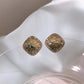 Retro Crystal Zircon Square Stud Earrings