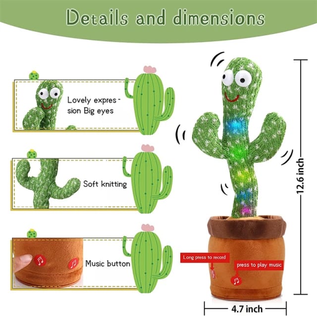 Dancing and Talking Cactus Toy for Kids