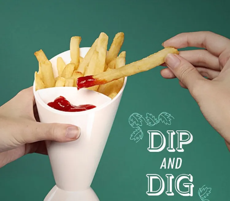 French Fries Dipping Cone Ketchup Salad Cup